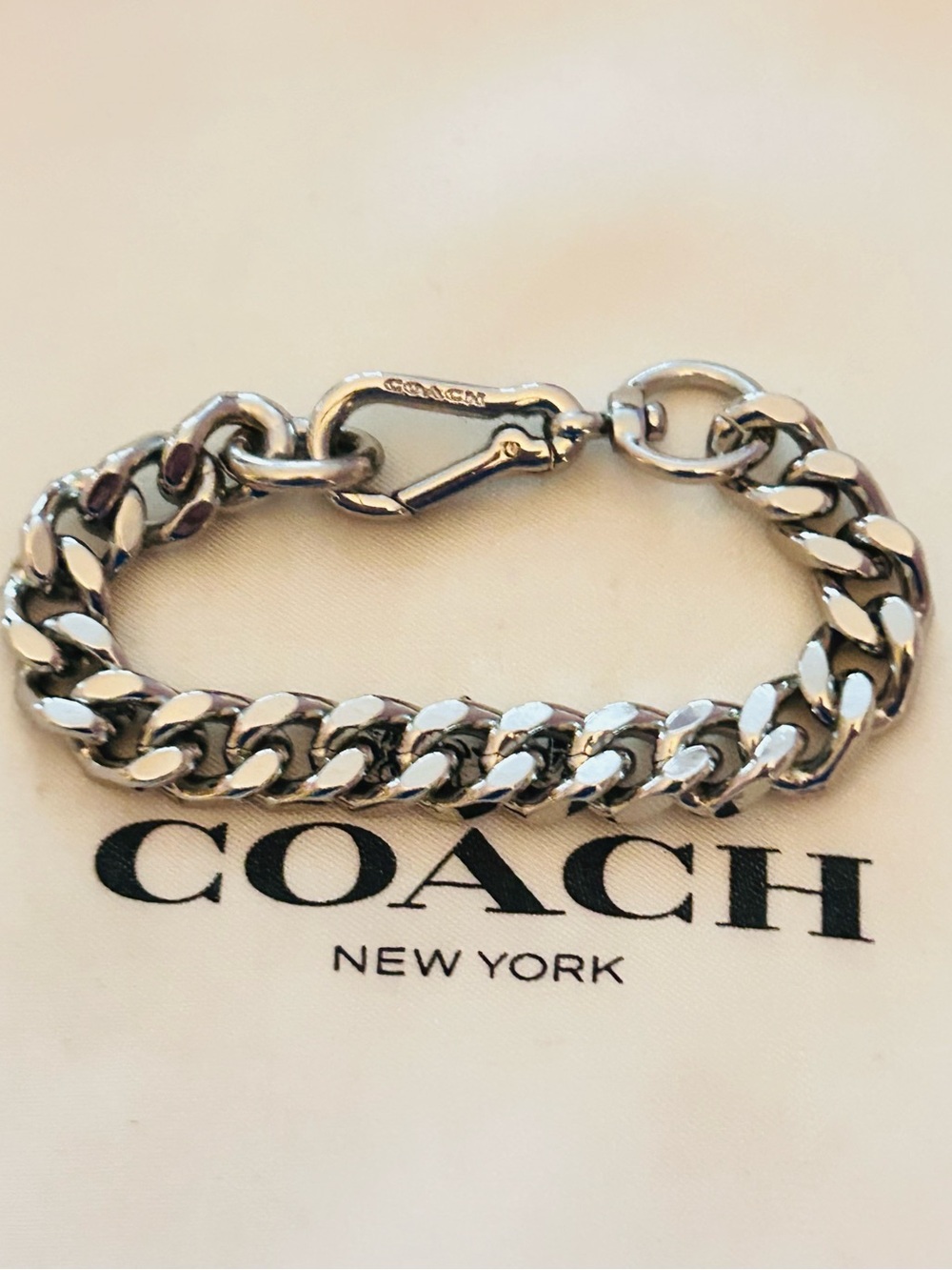 RARE Coach Signature Small Silver Tone Chain Keychain/ Bag Charm - Picture 9 of 13